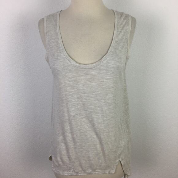Madewell Tan Knit Scoop Neck Notched Hem  Tank  Small - Picture 1 of 6